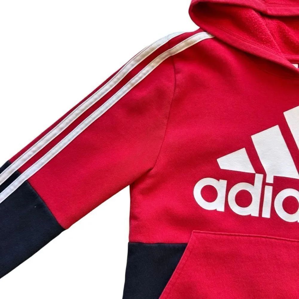 Adidas Hoodie, Boys Size, Red Black, Long Sleeve, Pullover SZ S # 2480 - Picture 2 of 10